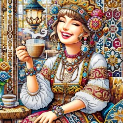 Lady with coffee