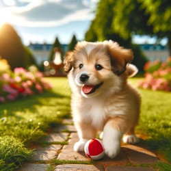 Pup with ball