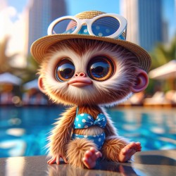 Monkey at Pool