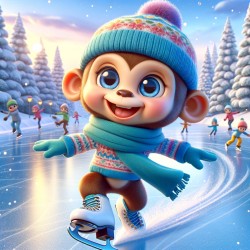 Monkey Ice skate