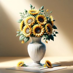 Sunflowers in pot