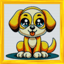 Dog Diamond Painting Framed