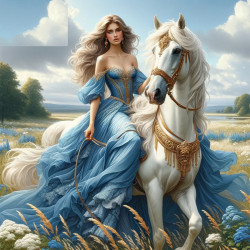 Lady and White Horse