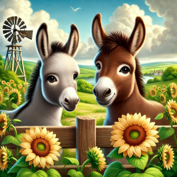 Sunflower Donkeys 45x45cm