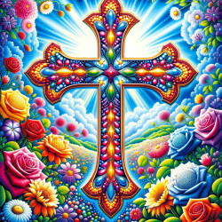 Colourful Cross 35x35cm