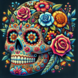 Skull with Flowers