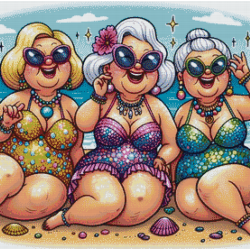 Fat ladies on Beach