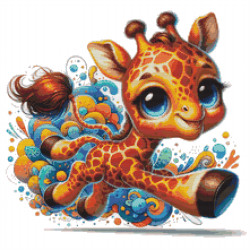 Giraffe - Partial Cross Stitch