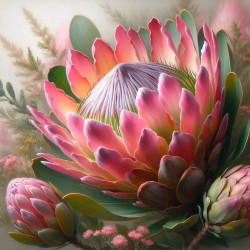 Protea 35x35cm