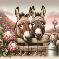 Farm Donkeys 50x50cm