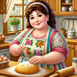 Fat lady baking