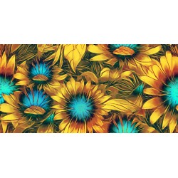 Sunflowers with blue