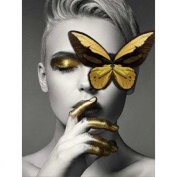 Lady with Gold Butterfly